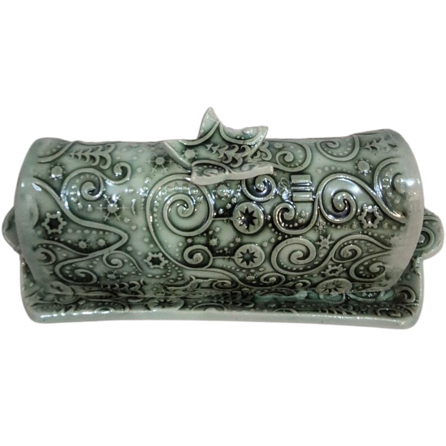 Whimsical christmas butter dish