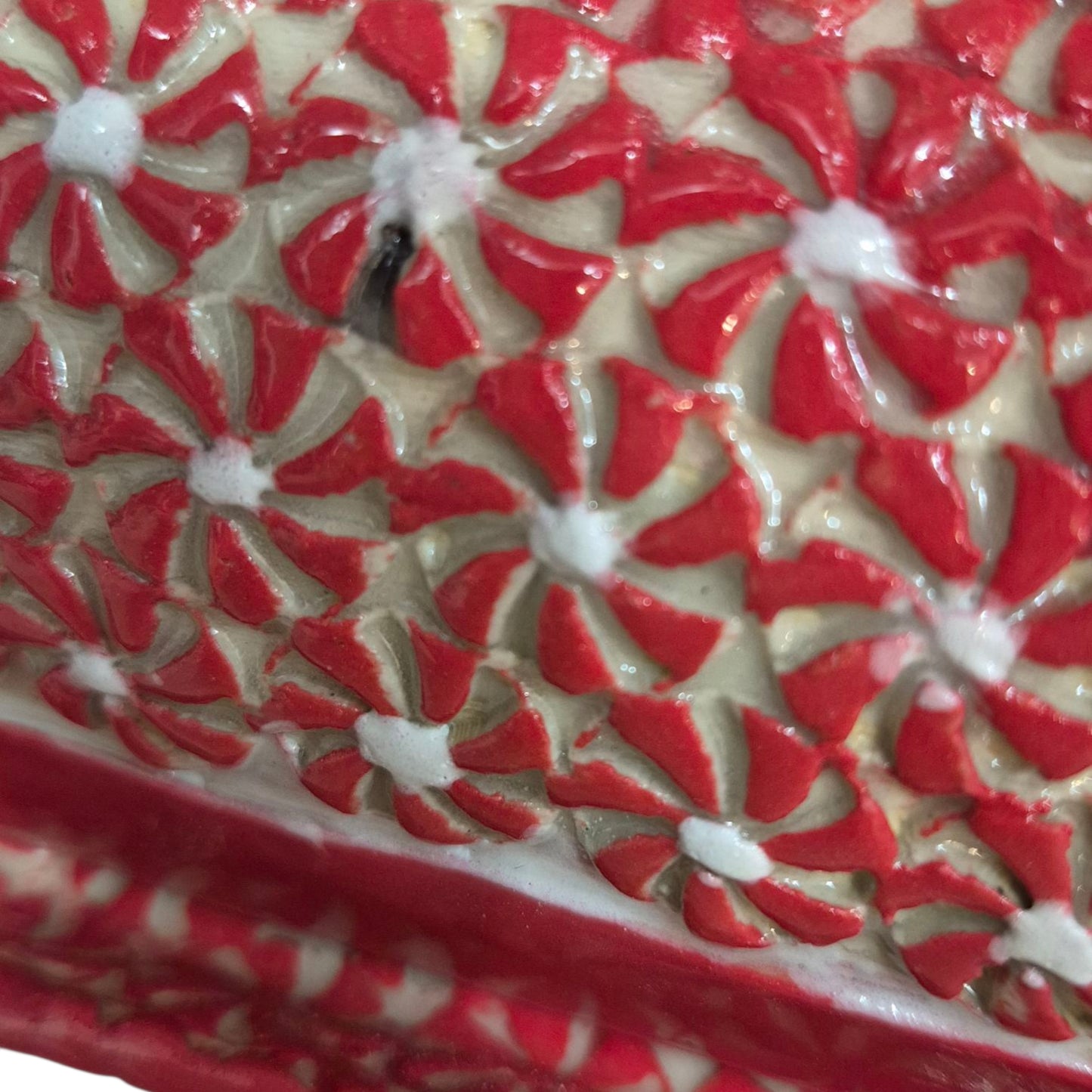 Christmas peppermint candy butter dish