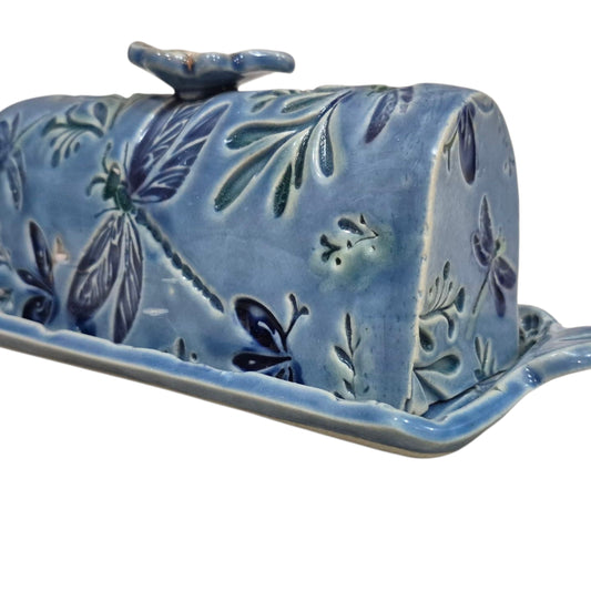 Dragonfly butter dish