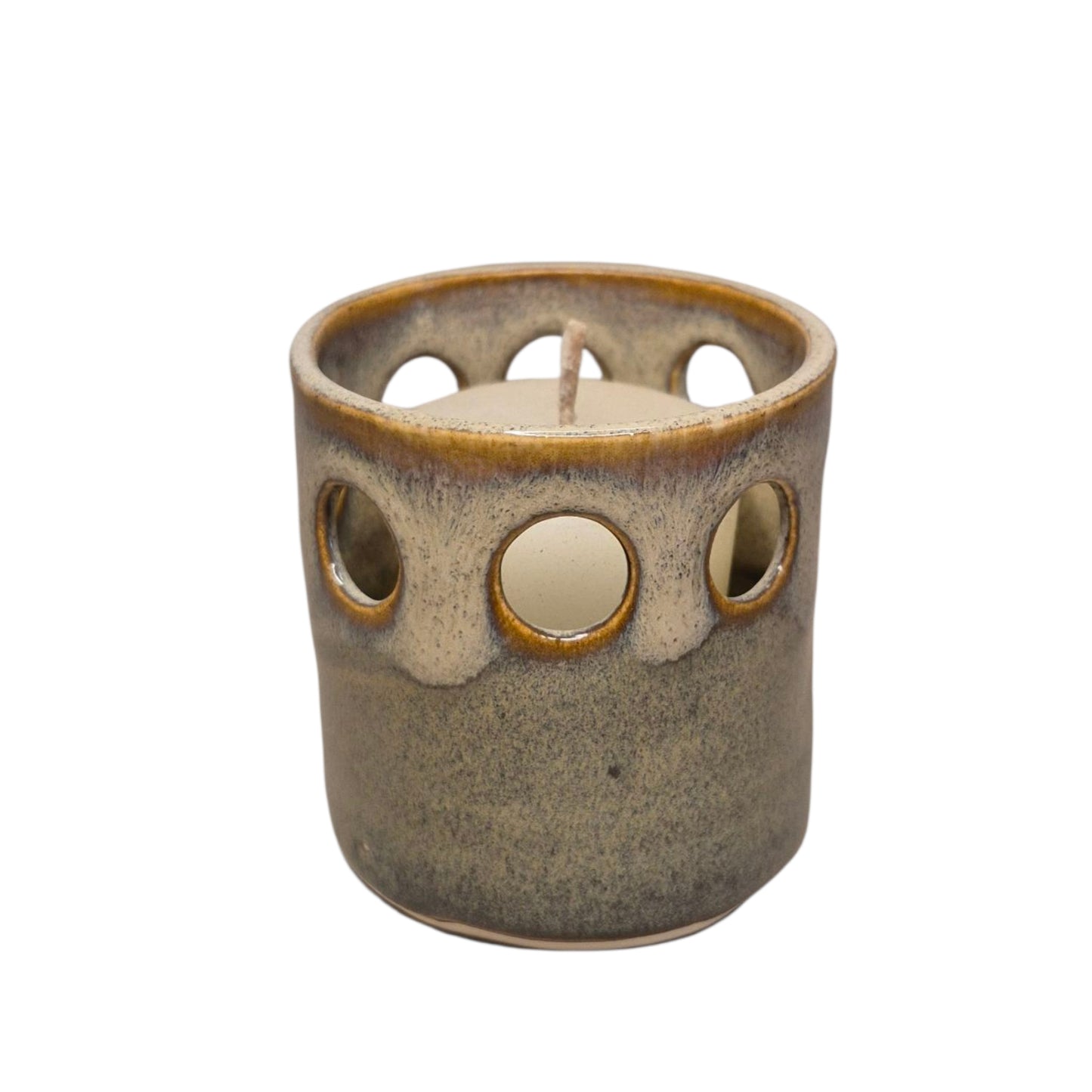 Rustic Clay Votive Candle Holder