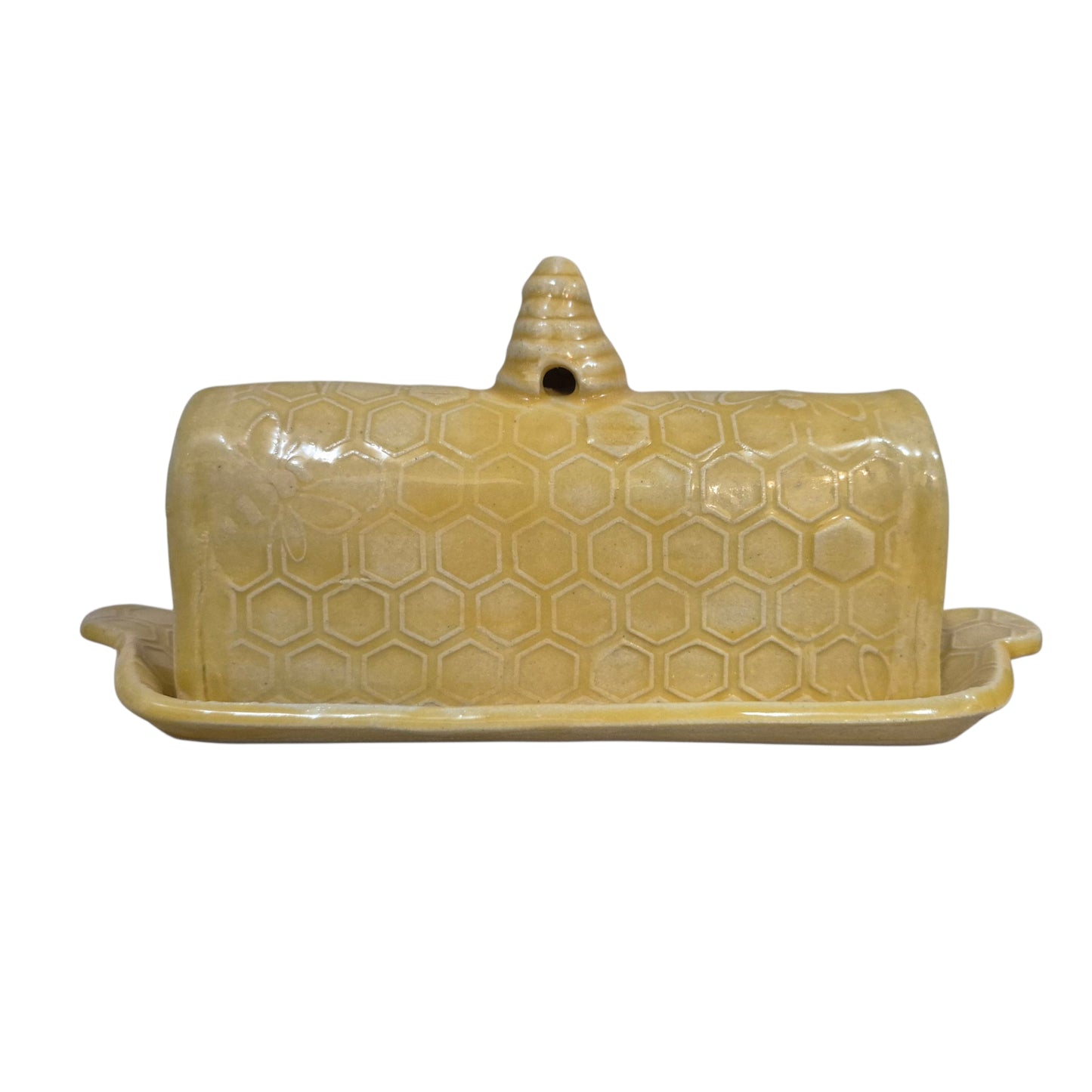 Christmas holly berry butter dish