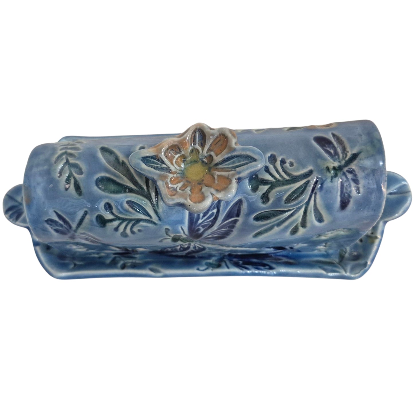 Dragonfly butter dish