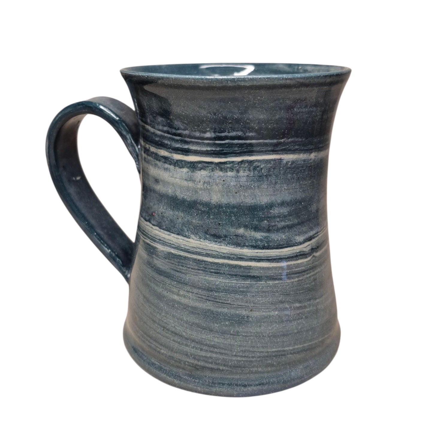 Handmade Turquoise and White Porcelain Marbled Mug
