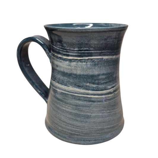Handmade Turquoise and White Porcelain Marbled Mug