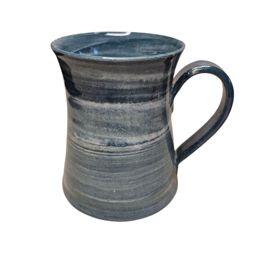 Handmade Turquoise and White Porcelain Marbled Mug