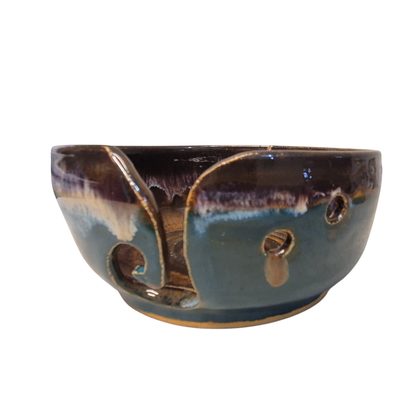 Handmade Yarn Bowl with needle holes