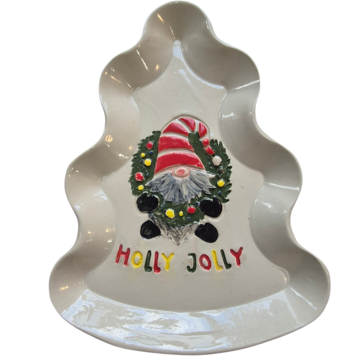 Gnome Holly Jolly Christmas Plate