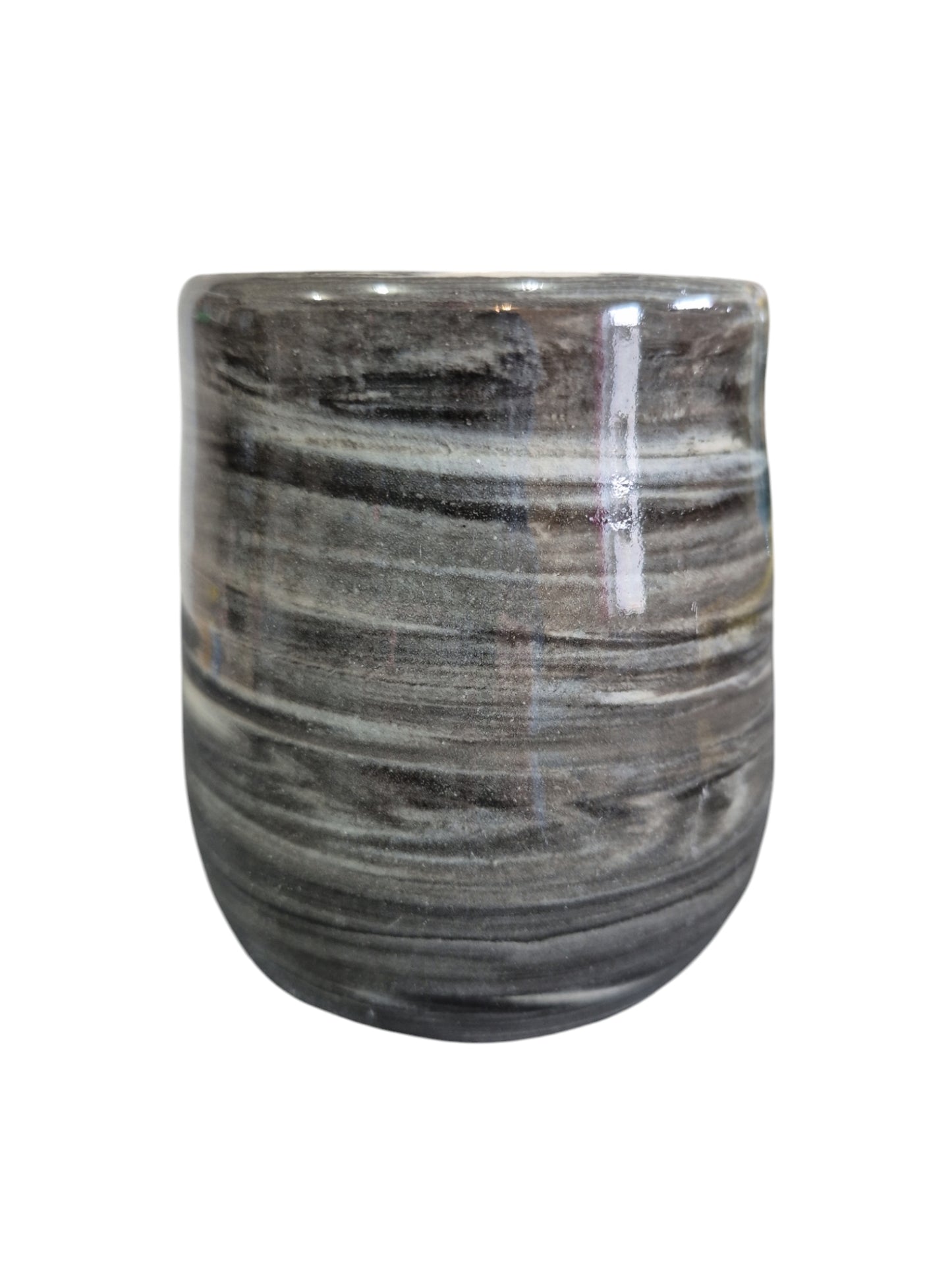 Handmade Black and White Marbled Wine Tumbler